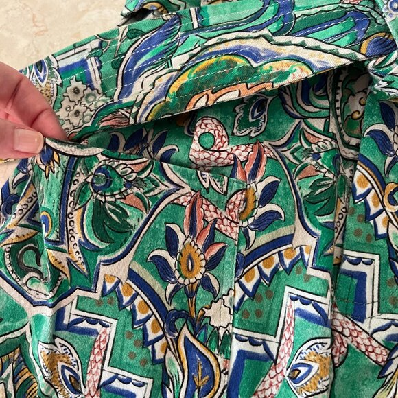 Chufy Sz XS Memories of Ancient Burma Print High Waisted Belted Shorts - Picture 5 of 7